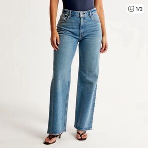Abercrombie & Fitch Curve Love High Rise 90s Relaxed Jeans 29/8 Short
